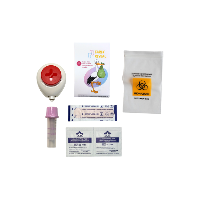 Test EarlyReveal Tap sans douleur précis à plus de 99 % | Collection sans aiguille | Résultats du lendemain